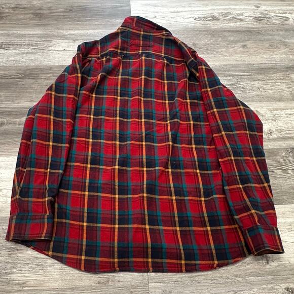 Duluth‎ Trading Flannel Tartan Plaid Red Mens 2XL Relaxed Fit Button Down Shirt - Picture 3 of 9